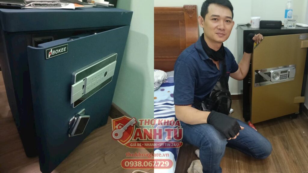 Két sắt điện tử không mở được thợ khóa Anh Tú xử lý đúng kĩ thuật