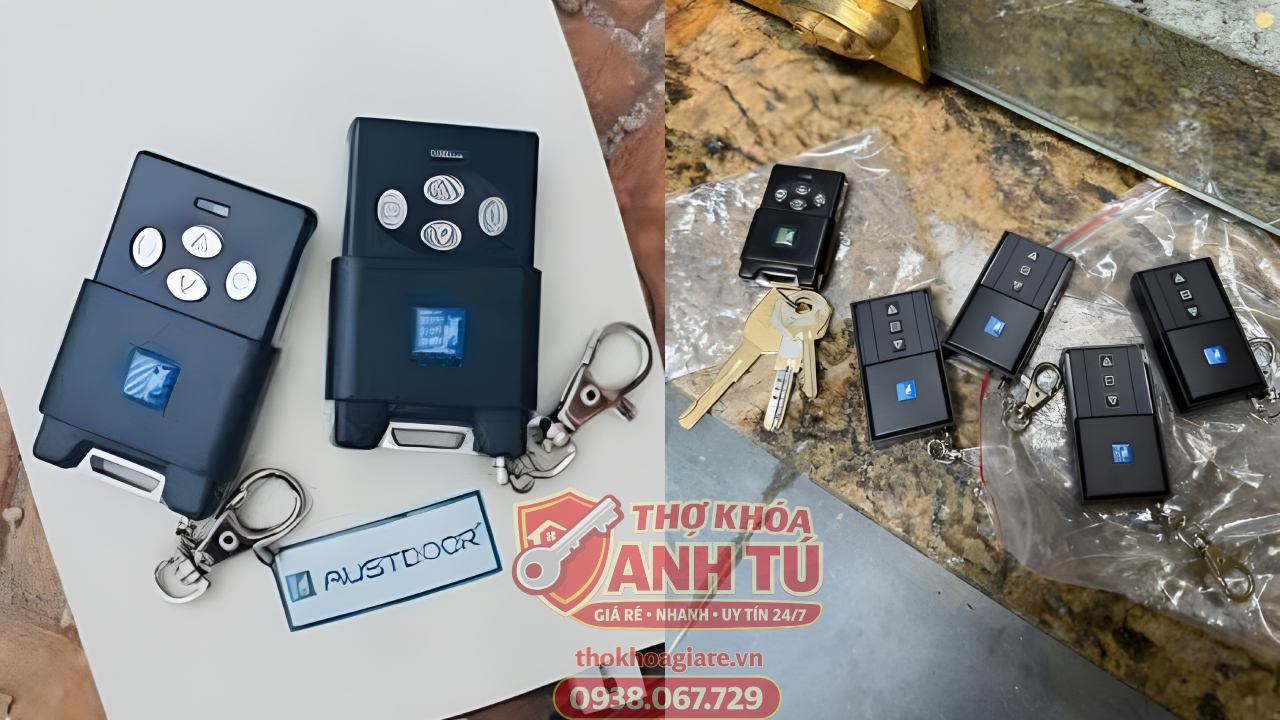 Cửa cuốn Austdoor và chiếc remote đi kèm của khách
